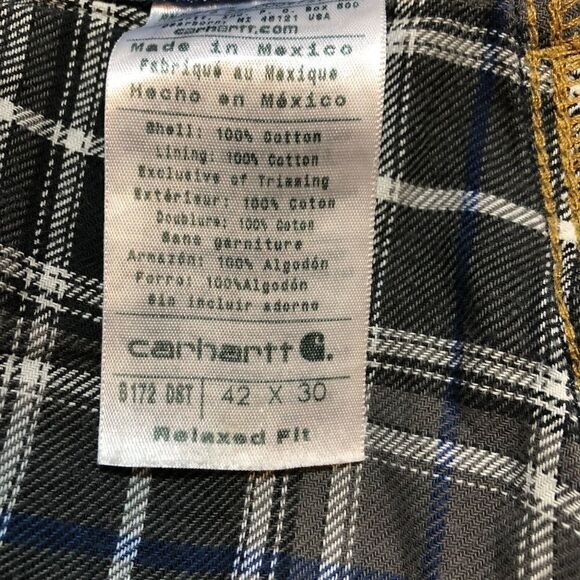Vintage CARHARTT Mens Jeans Size 42 x 30 Relaxed Fit Flanel Lined - Picture 4 of 4
